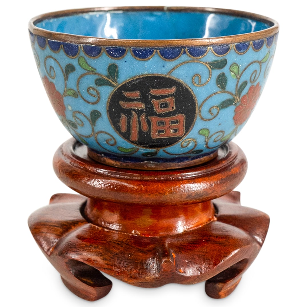 Very Fine Antique Chinese Ming Dynasty Cloisonne Cup (1 of 3)