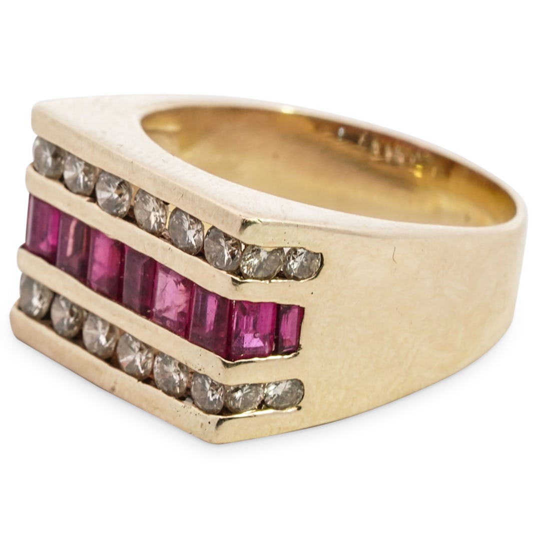 Vintage 14k Gold, Diamond and Ruby Ring (1 of 3)