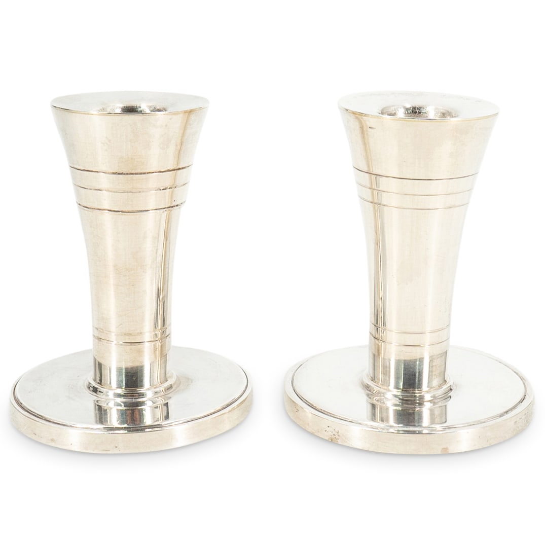 Pair Georg Jensen Sterling SIlver Candlesticks (1 of 5)