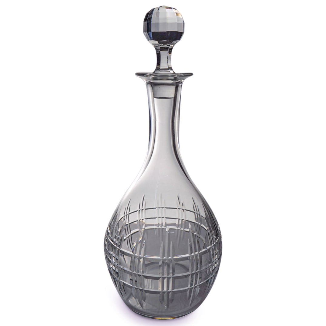 Baccarat "Turin" Crystal Decanter: DESCRIPTION: Baccarat "Turin crystal decanter. Hallmarked on underside. CIRCA: 20th Century ORIGIN: French DIMENSIONS: H: 12.5" Diameter: 5.25" CONDITION: Great condition.