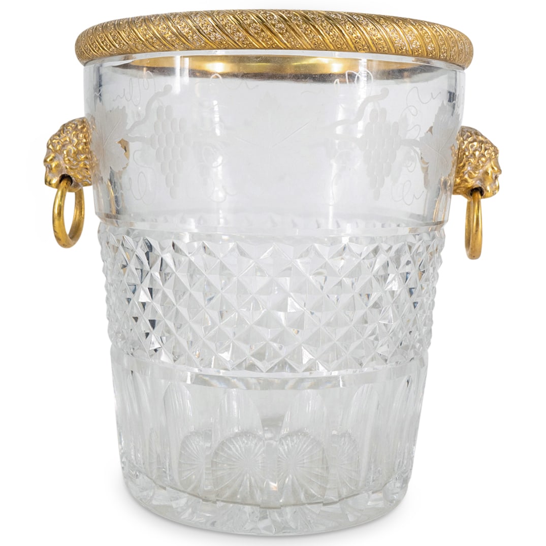 Antique Prob. Baccarat Crystal & Bronze Ice Bucket (1 of 4)