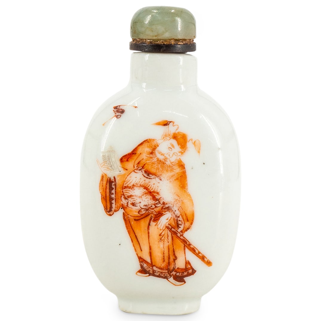 Very Fine Antique Chinese Porcelain Beijing Opera Motif Snuff Bottle (1 of 4)