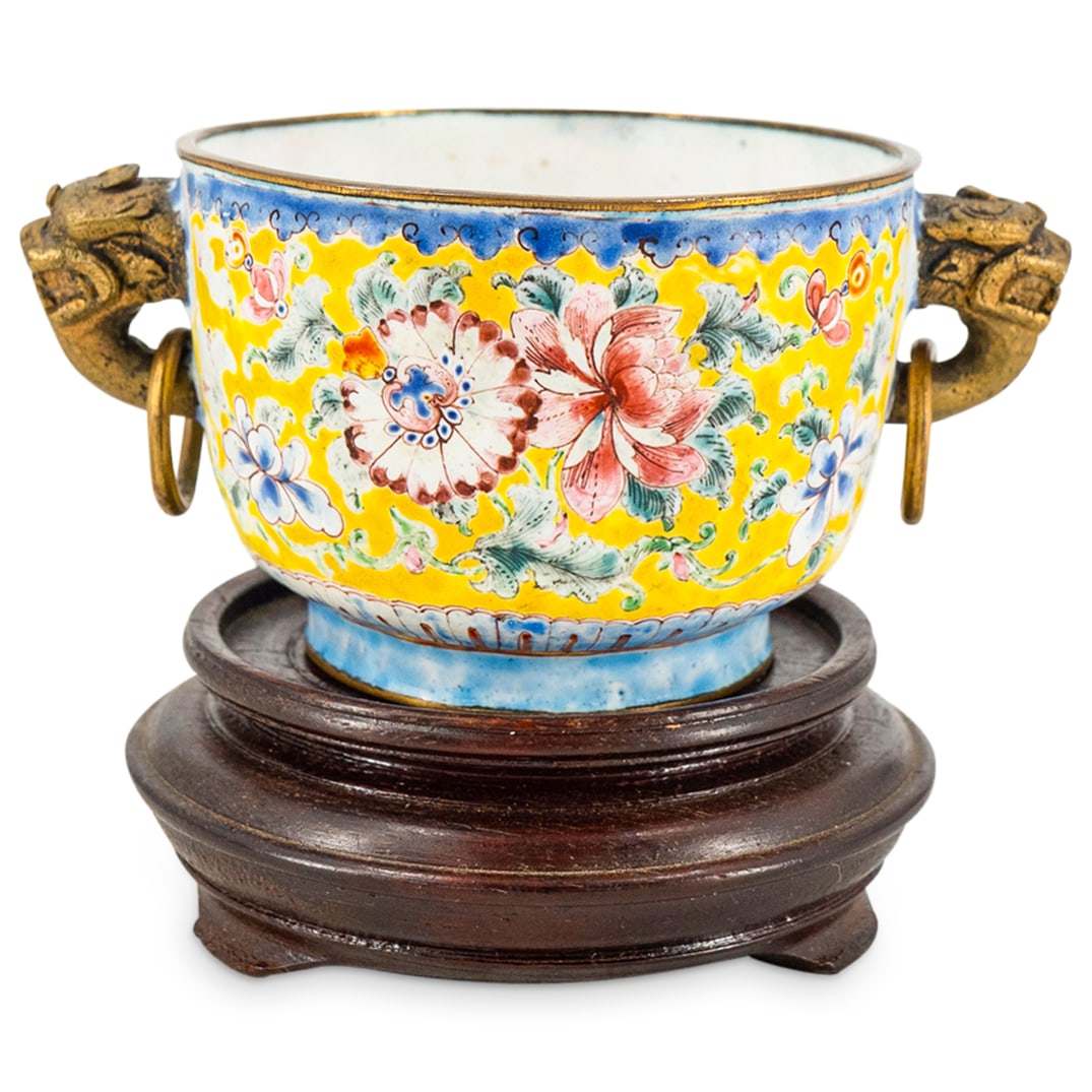 Antique Chinese Canton Enamel Archaic Form Bowl (1 of 4)