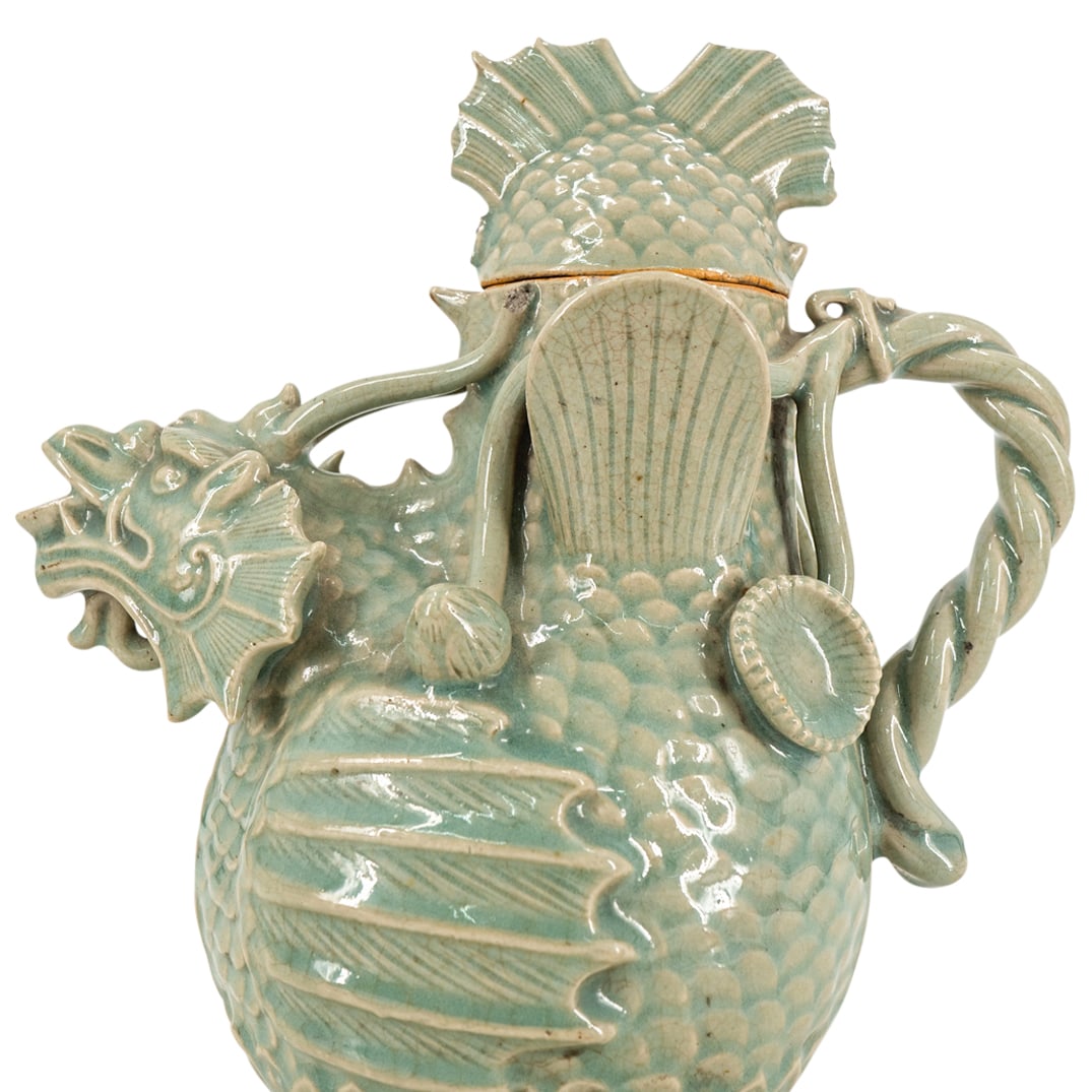 Korean Goryeo Dynasty Style Large Celadon Dragon-Shaped Ewer (1 of 9)