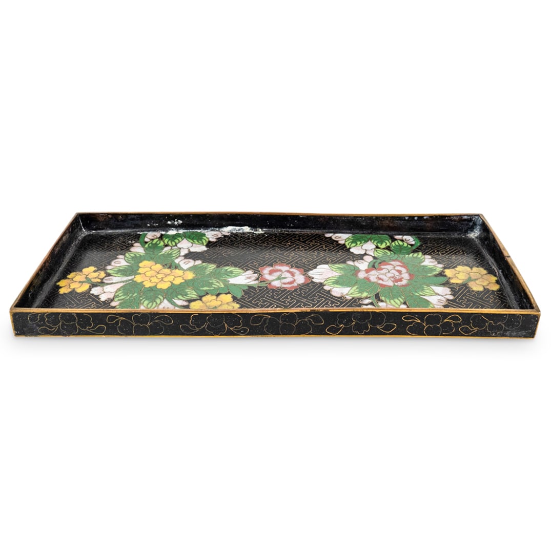 Antique Chinese Cloisonne Enamel Rectangular Tray (1 of 5)