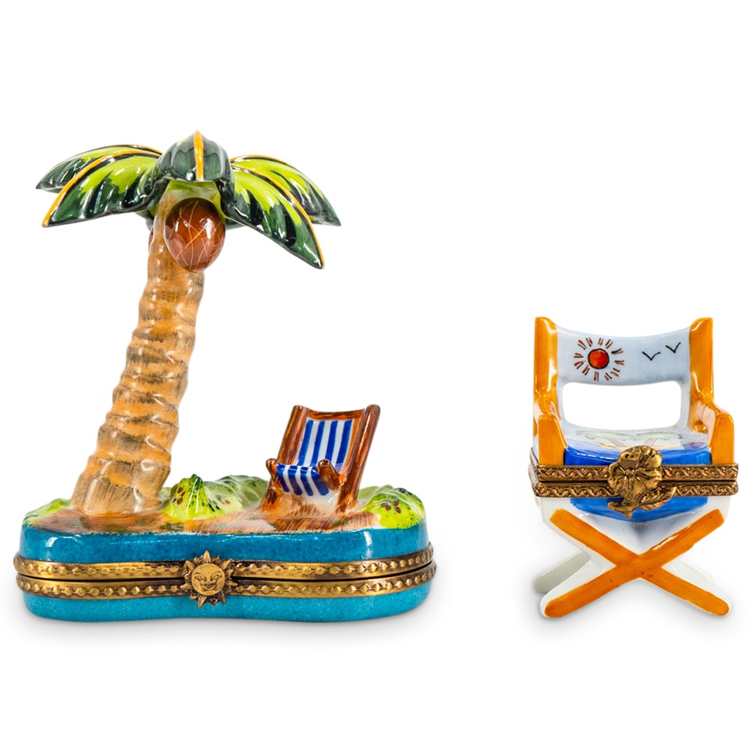 (2 Pc) Limoges Porcelain Trinket Boxes (1 of 9)