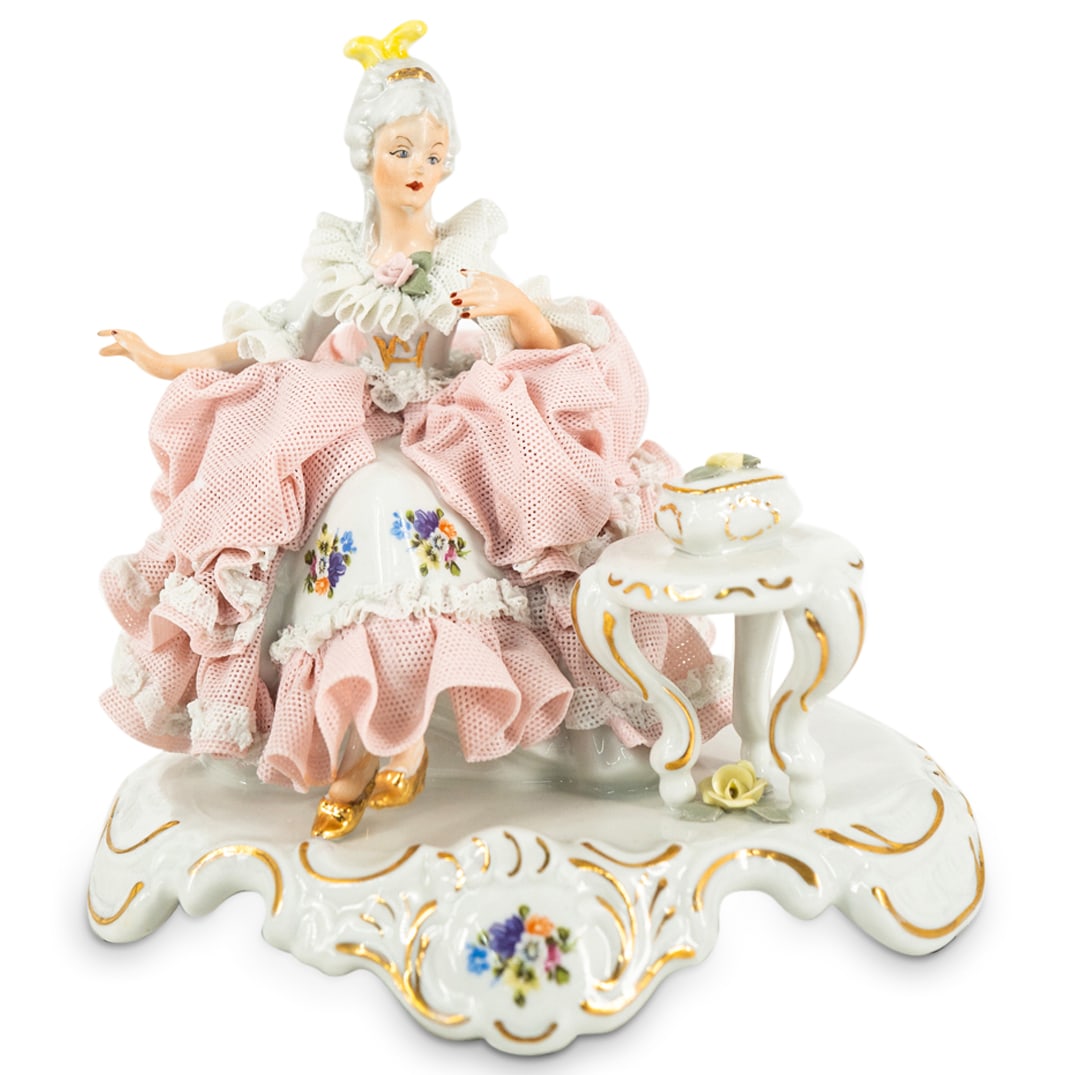 German Dresden Sandizell Lace Porcelain Figurine (1 of 4)