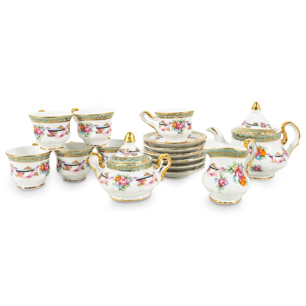 (15 Pc) Antique Limoges Miniature Tea Set Auction