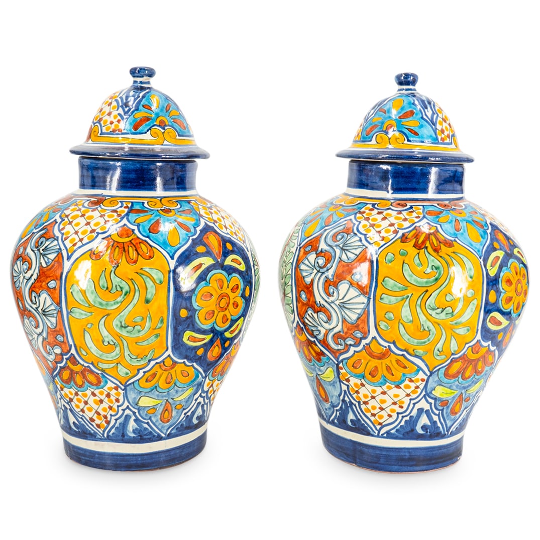 Pair Talavera Vazquez Ceramic Urns (1 of 7)