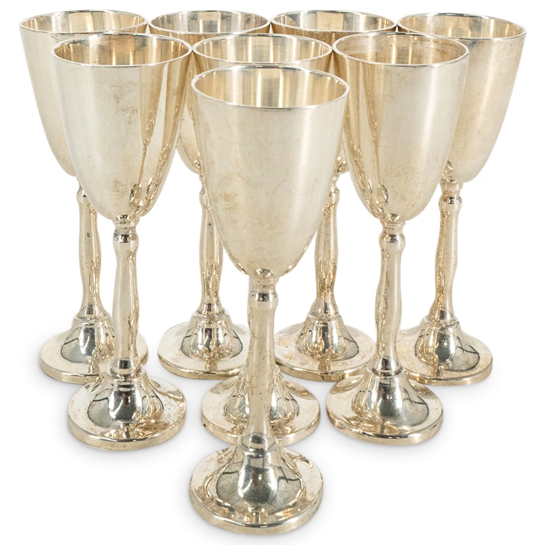 (8 Pc) Mid Century Mexican Sterling Silver Liqueur Glasses (1 of 4)