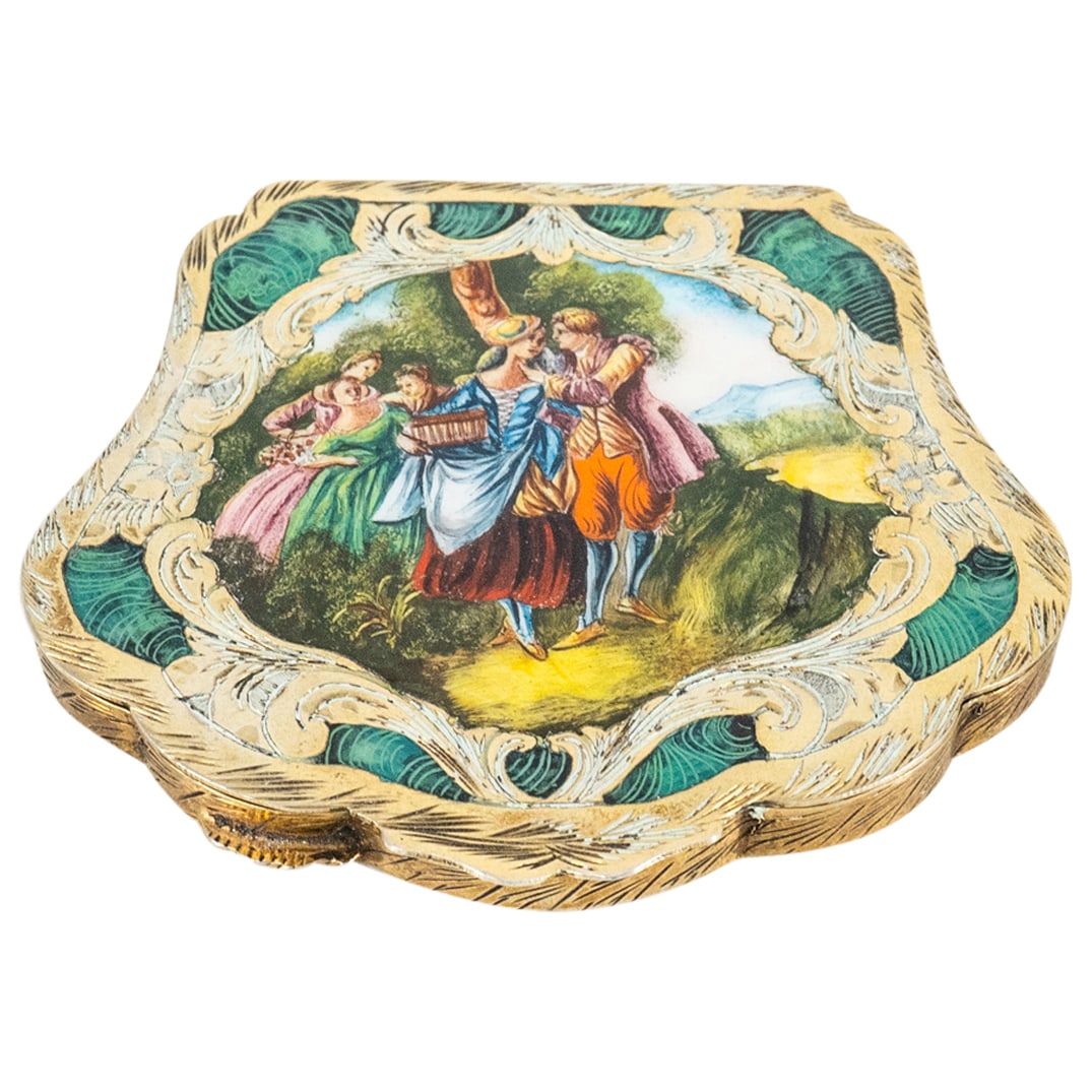 Antique Italian 800 Silver & Enamel Powder Compact (1 of 8)