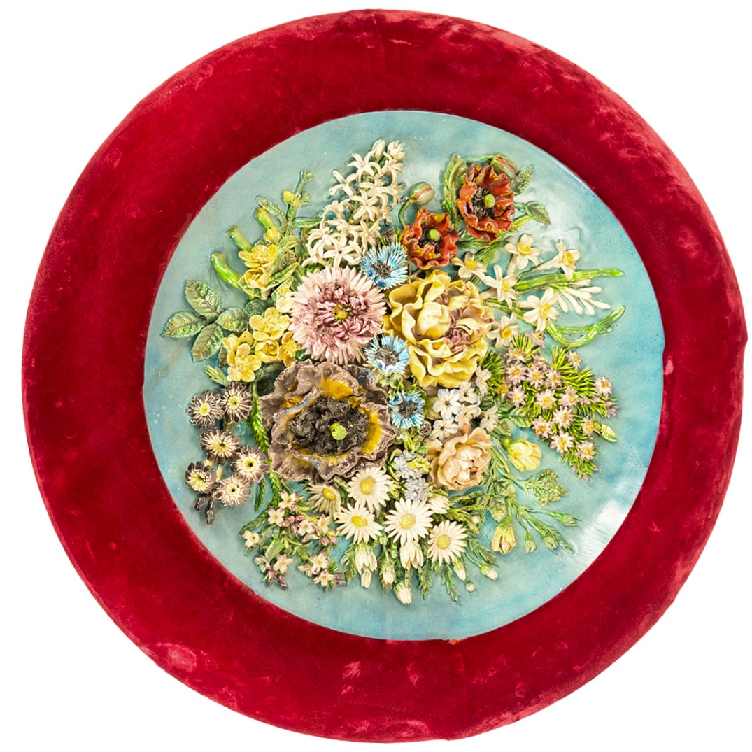 French Menton Barbotine Majolica Wall Plaque (1 of 6)