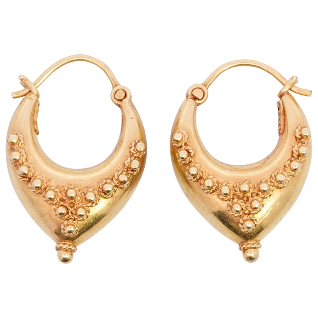 Pair of Indian 18k Gold Earrings (1 of 5)