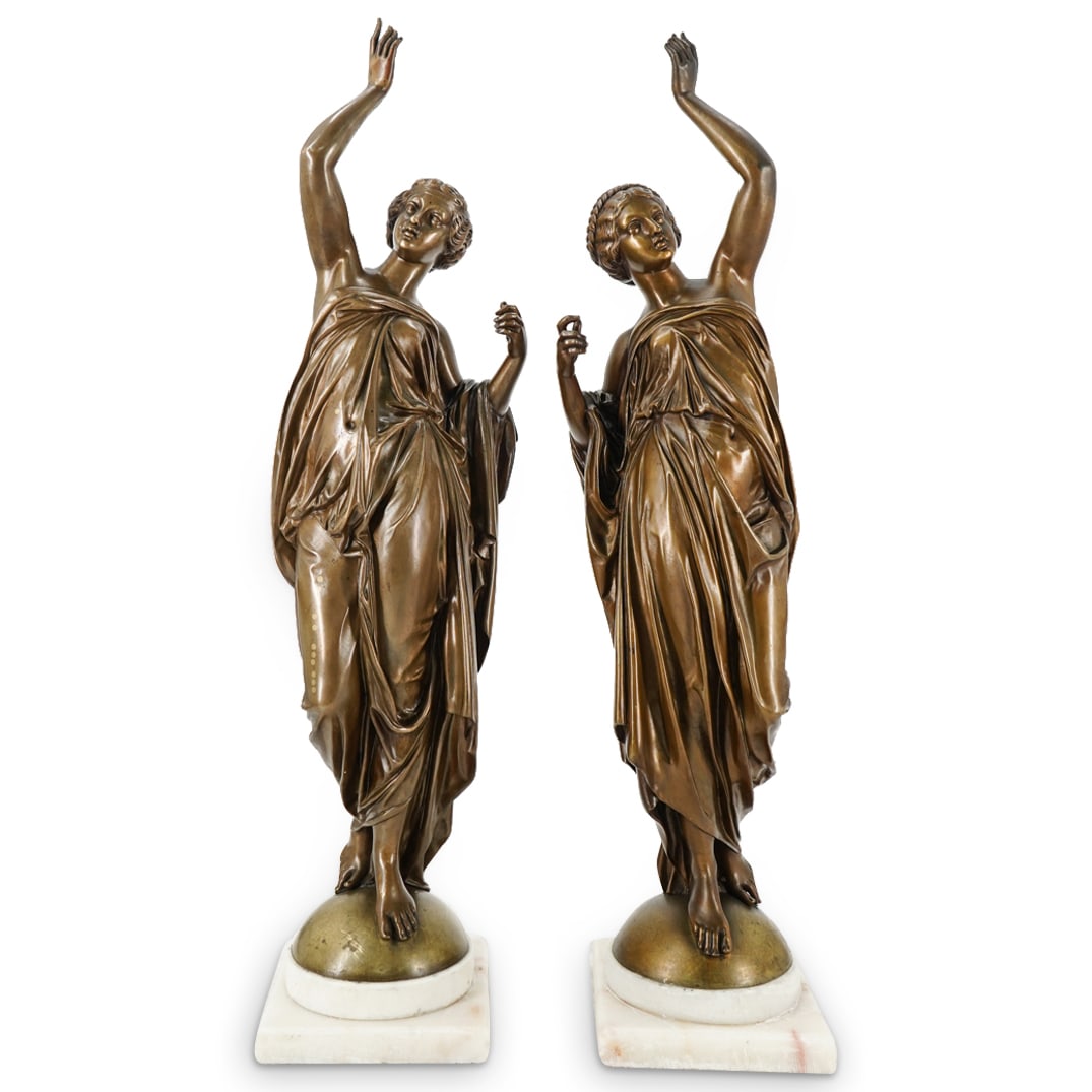 Pair of Antique Bronze Graces (1 of 6)
