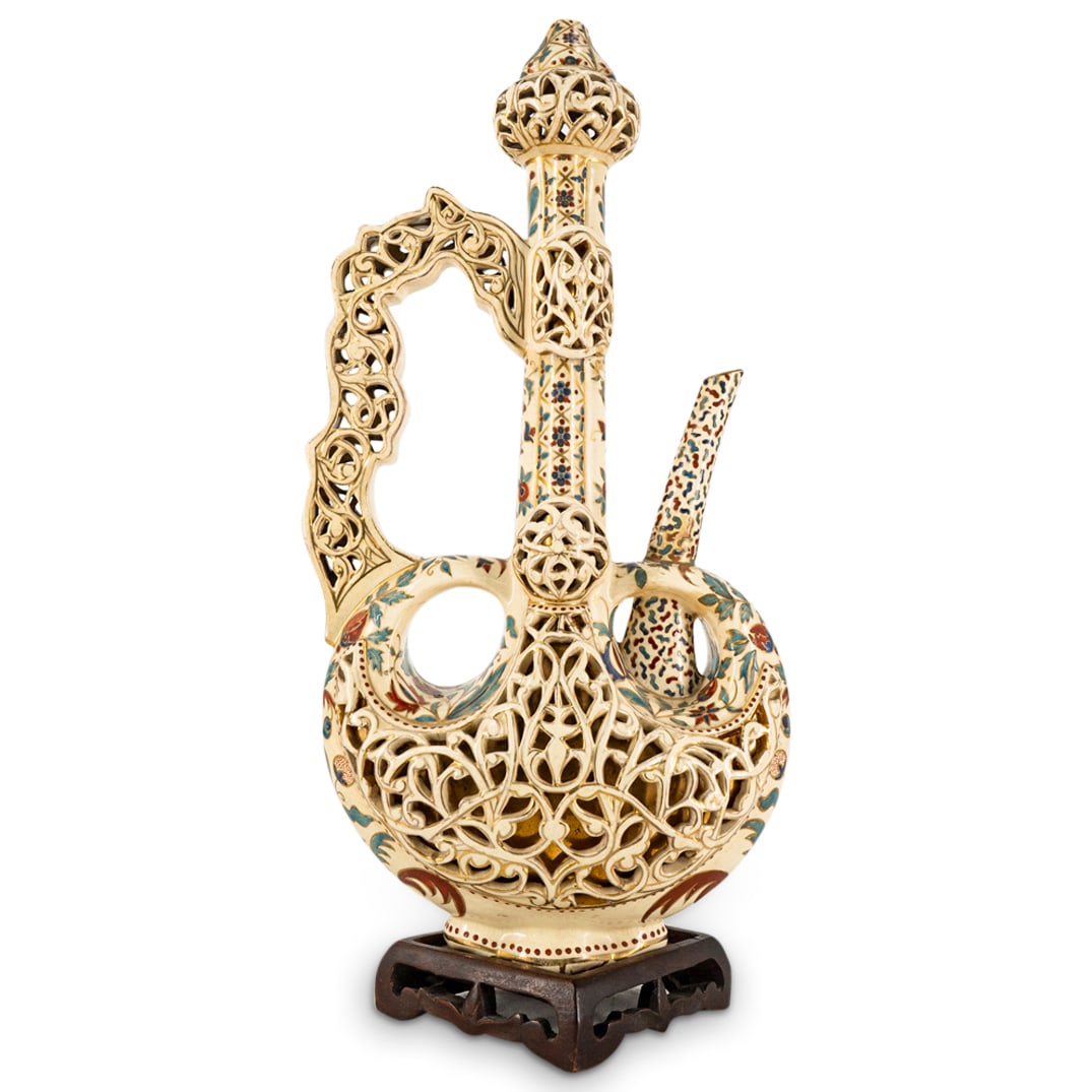Fischer J. Budapest Pierced Porcelain Ewer (1 of 7)
