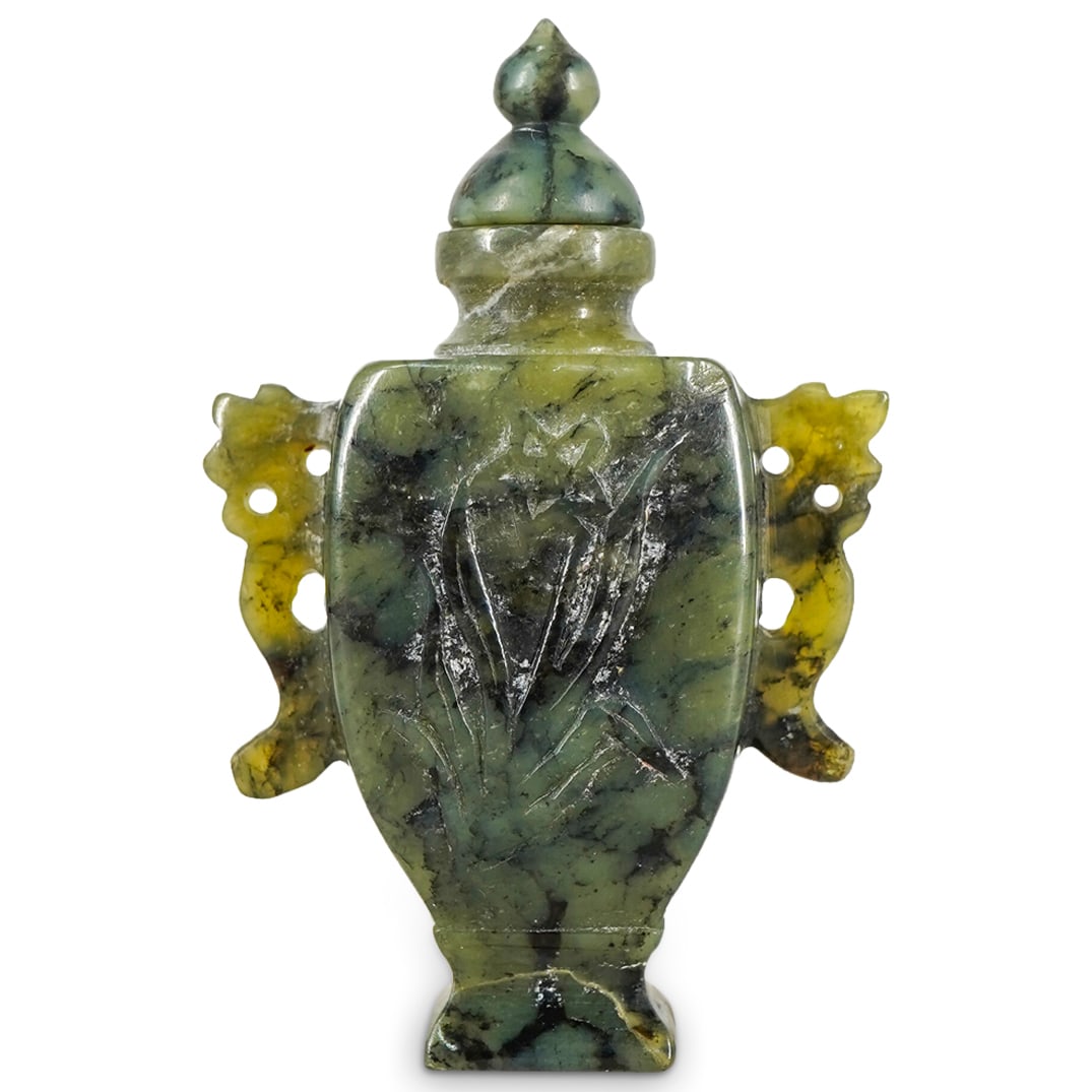 Antique Chinese Spinach Jade Snuff Bottle (1 of 4)