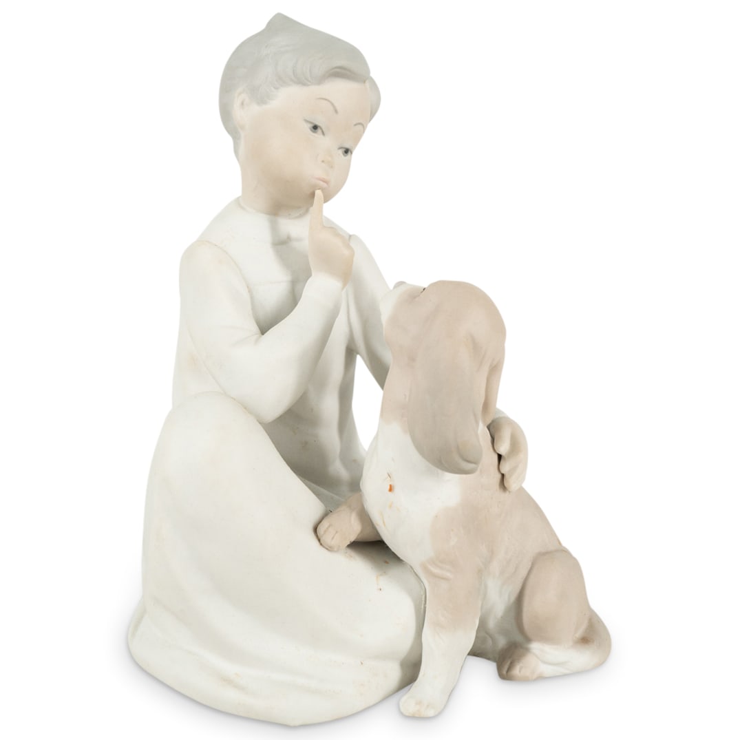 Lladro "Boy With Dog" Porcelain Figurine (1 of 6)
