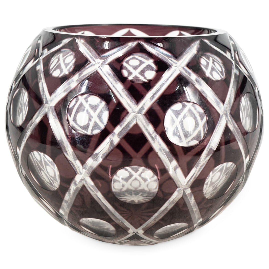 Bohemian Czech Cut To Clear Crystal Vase (1 of 4)