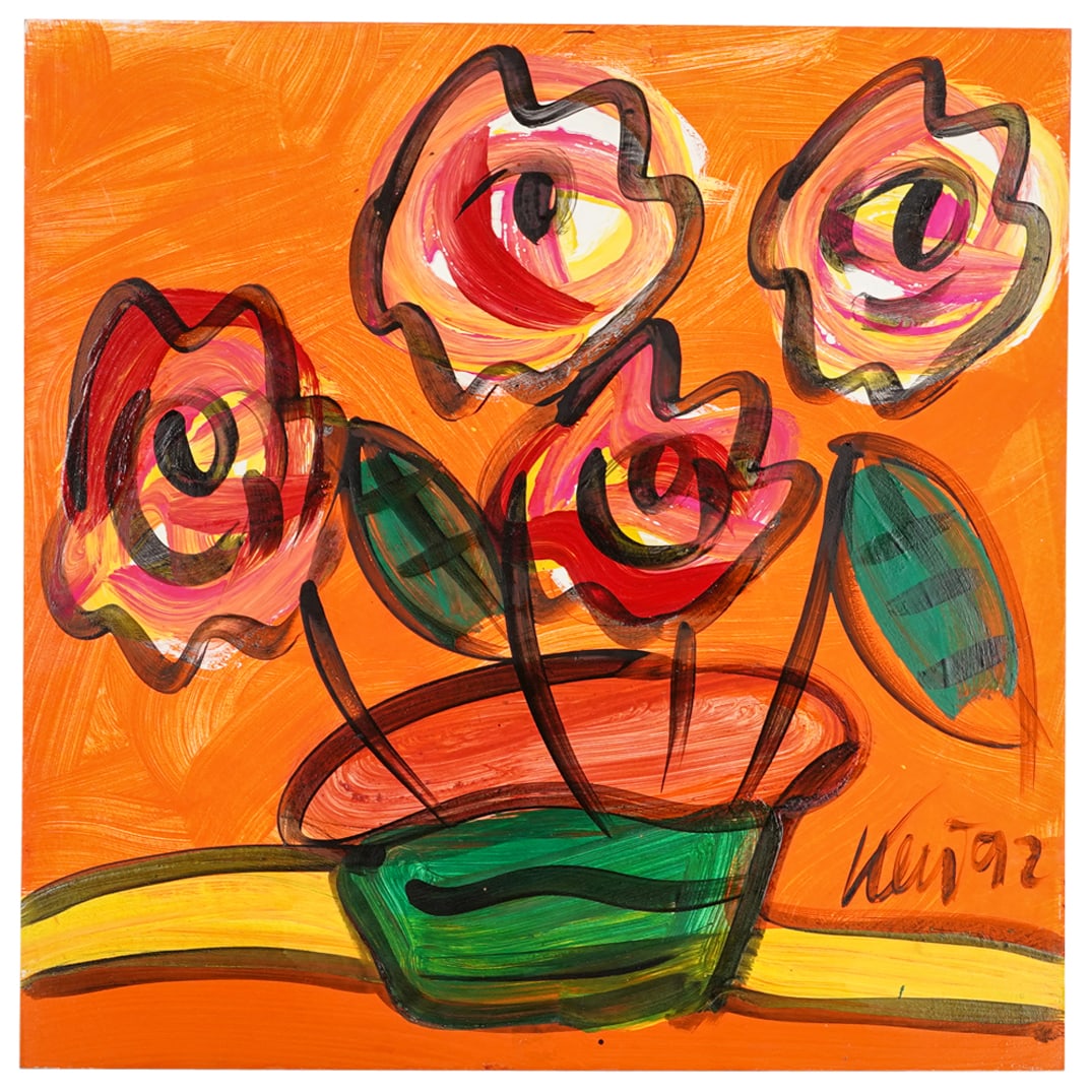 Peter Keil (German, B. 1942) Floral Oil On Panel (1 of 3)