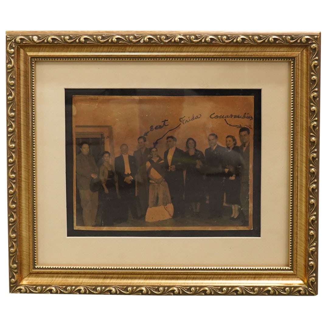 Frida Kahlo (1907-1954) & Diego Rivera (Mexican, 1886–1957) Inscribed Wedding Photograph (1 of 3)