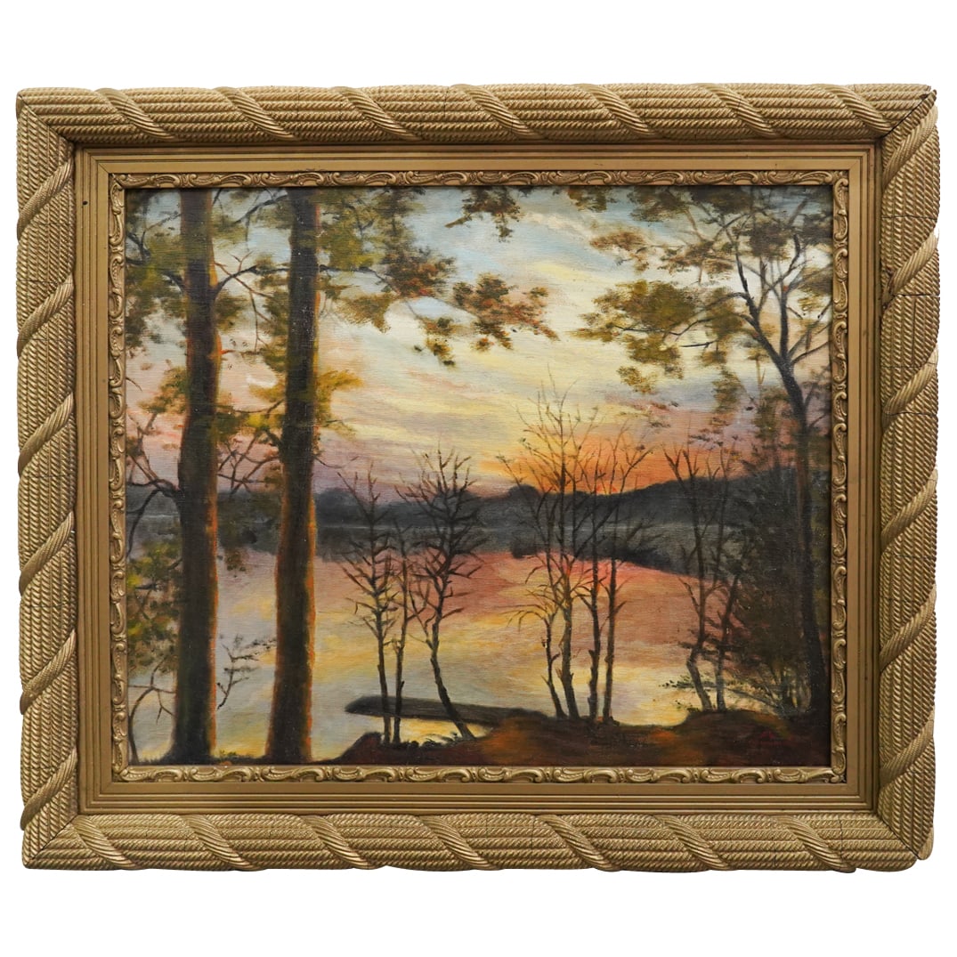 Charles Herbert Woodbury (American) "Maine Sunset" Ogunquit Landscape Oil Painting (1 of 5)