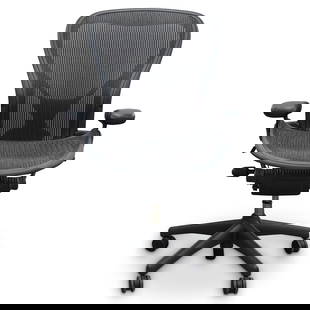 Herman Miller Aeron Office Chair: DESCRIPTION: Herman Miller Aeron office chair with customizable ergonomic design. (Size C) CIRCA: 1999 ORIGIN: USA DIMENSIONS: (Size: C) CONDITION: Pre-owned, slight scuffing and use. Unless otherwise