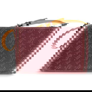 Louis Vuitton Burgundy Monogram Mat Alston Bag: DESCRIPTION: Louis Vuitton burgundy vernis leather mat Alston bag featuring monogram pattern, adjustable strap, zip closure, two interior compartment and one exterior pocket with magnetic closure. Mar