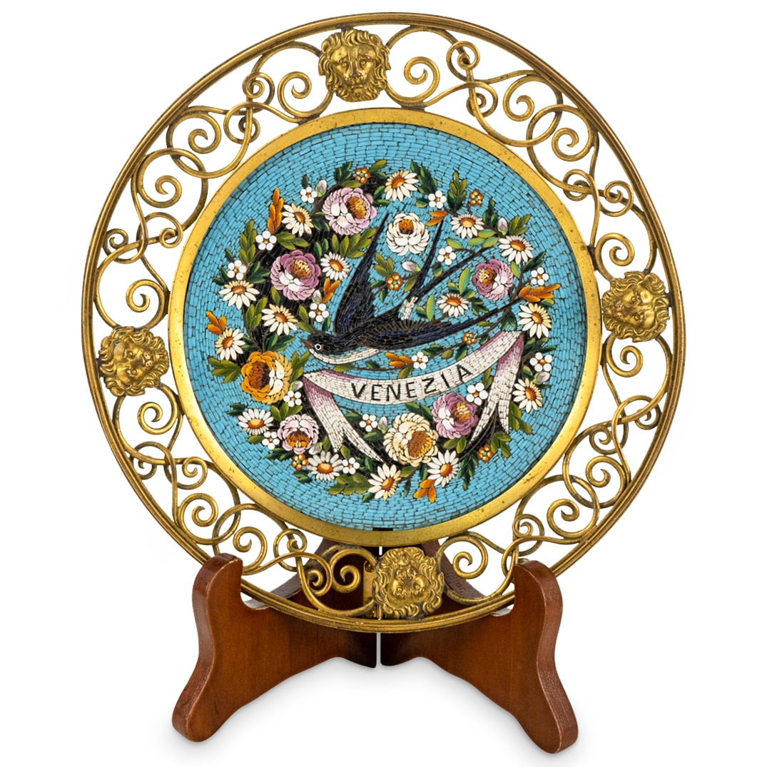 Italian Micro Mosaic Wall Plate (1 of 4)