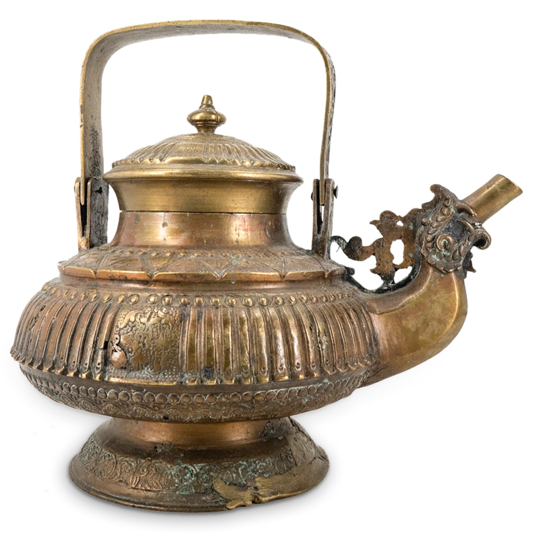 Large Antique Southeast Asian Bronze Mythical Beast Tea Pot (1 of 8)