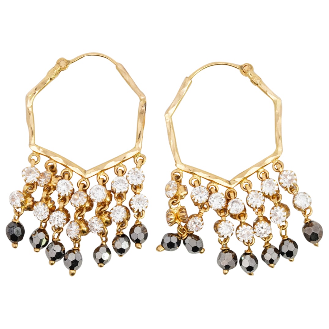 Pair of 18k and Diamond Dangle Earrings (1 of 3)