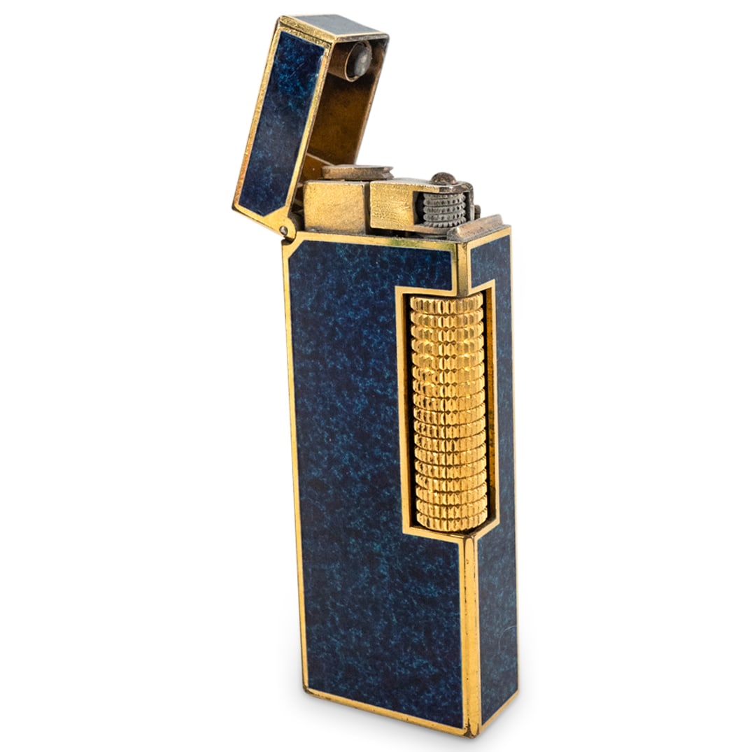 S.T. Dupont Gold Plated and Lapis Enamel Lighter (1 of 3)