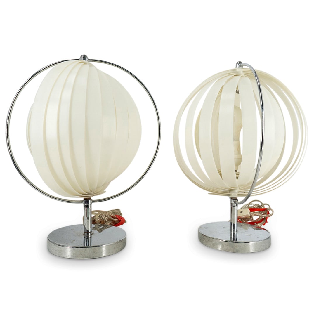 (2 Pc) After Verner Panton Mid Century Moon Table Lamps (1 of 4)