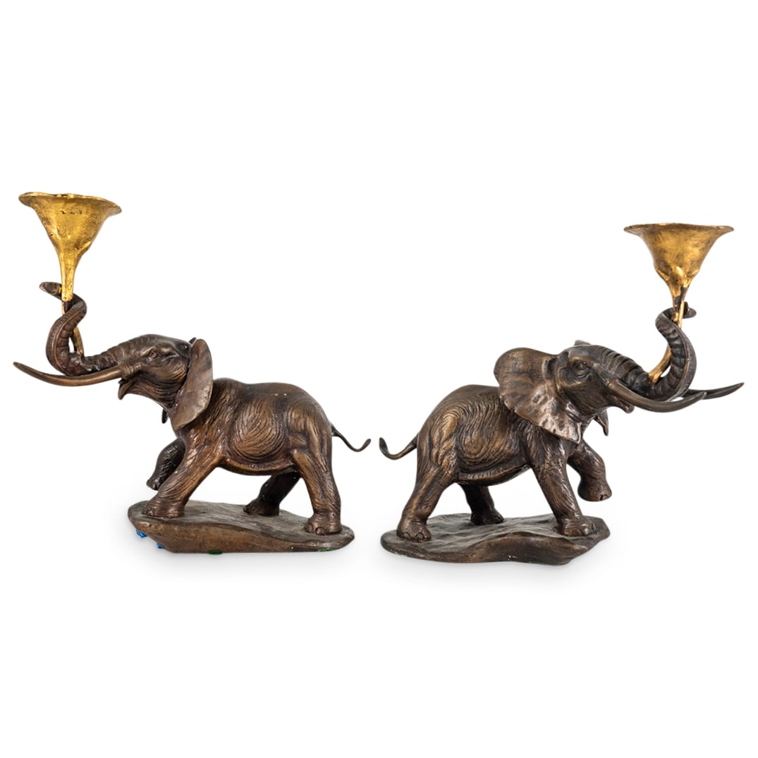 (2 Pc) Mixed Metal Elephant Candle Holders (1 of 7)
