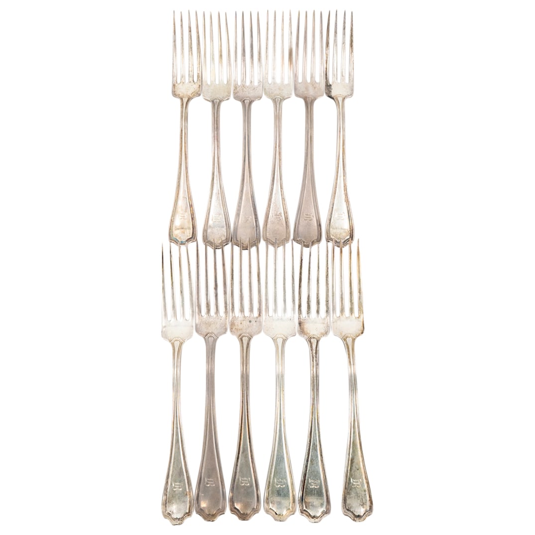 (12Pc) Reed & Barton Sterling Silver Fork Set (1 of 5)