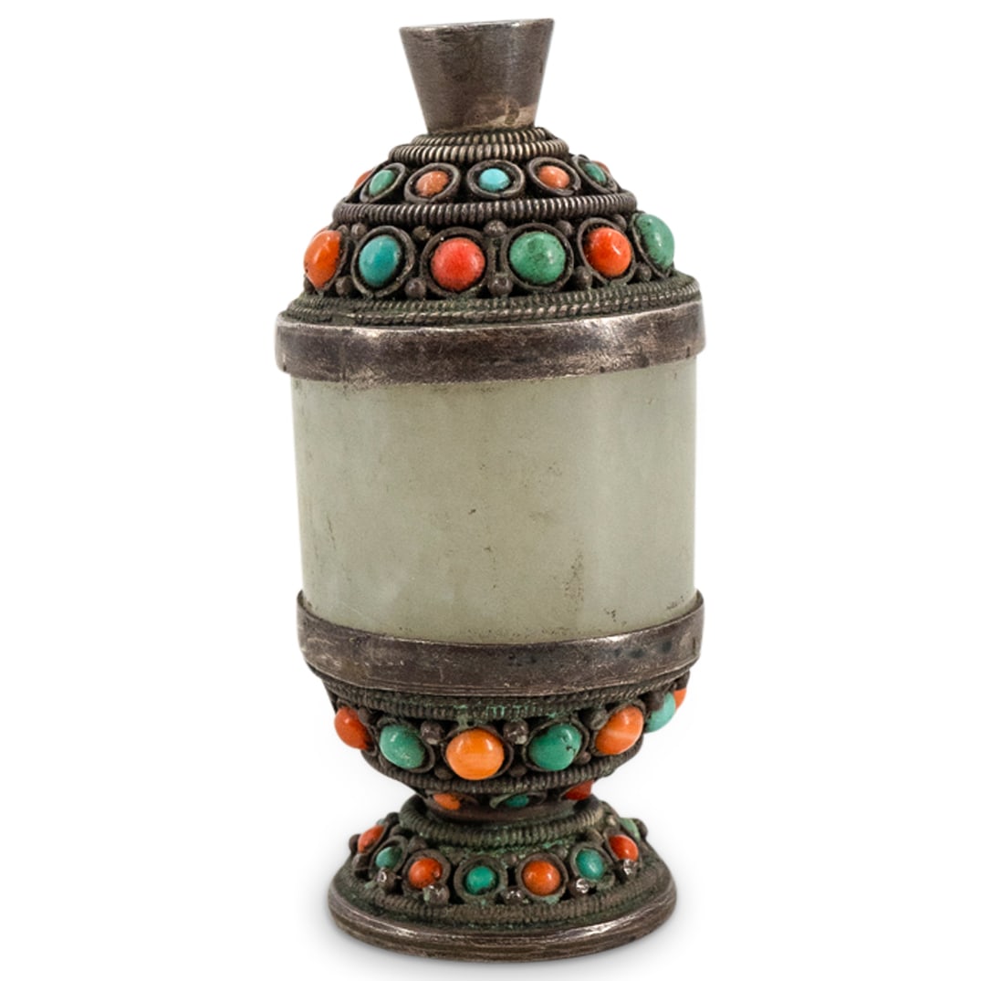 Antique Mongolian Jade Archer's Ring Snuff Bottle (1 of 3)