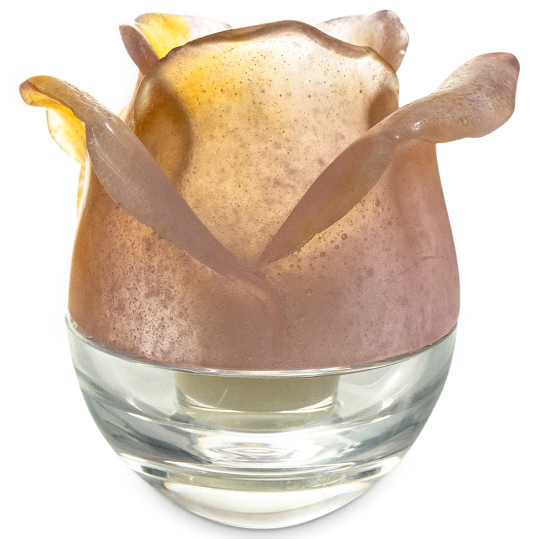 Daum Pate De Verre Floral Candle Holder (1 of 5)