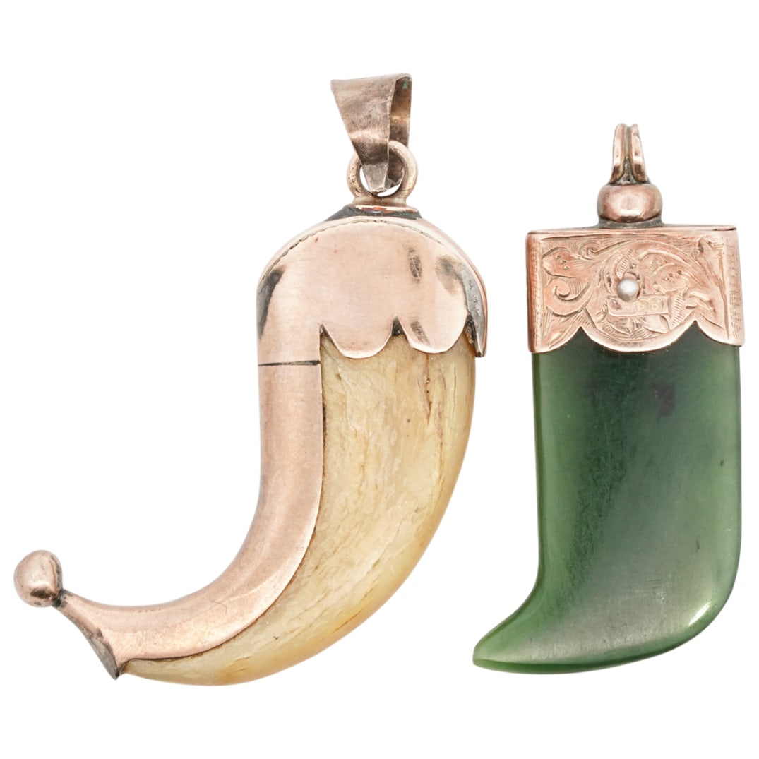 (2 Pc) 10k Gold Claw Form Pendants (1 of 5)