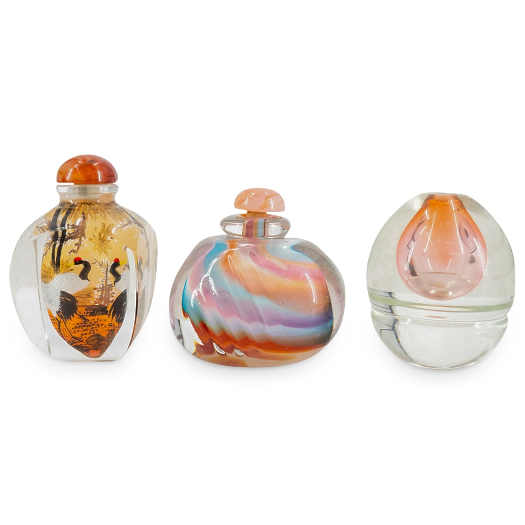 (3 Pc) Karg / Constantin Young / Asian Art Glass Perfume Bottles (1 of 8)