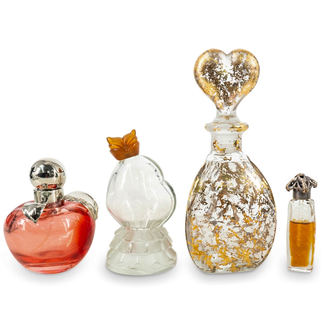 (4 Pc) Vintage Glass Perfume Bottles Grouping Set (1 of 7)