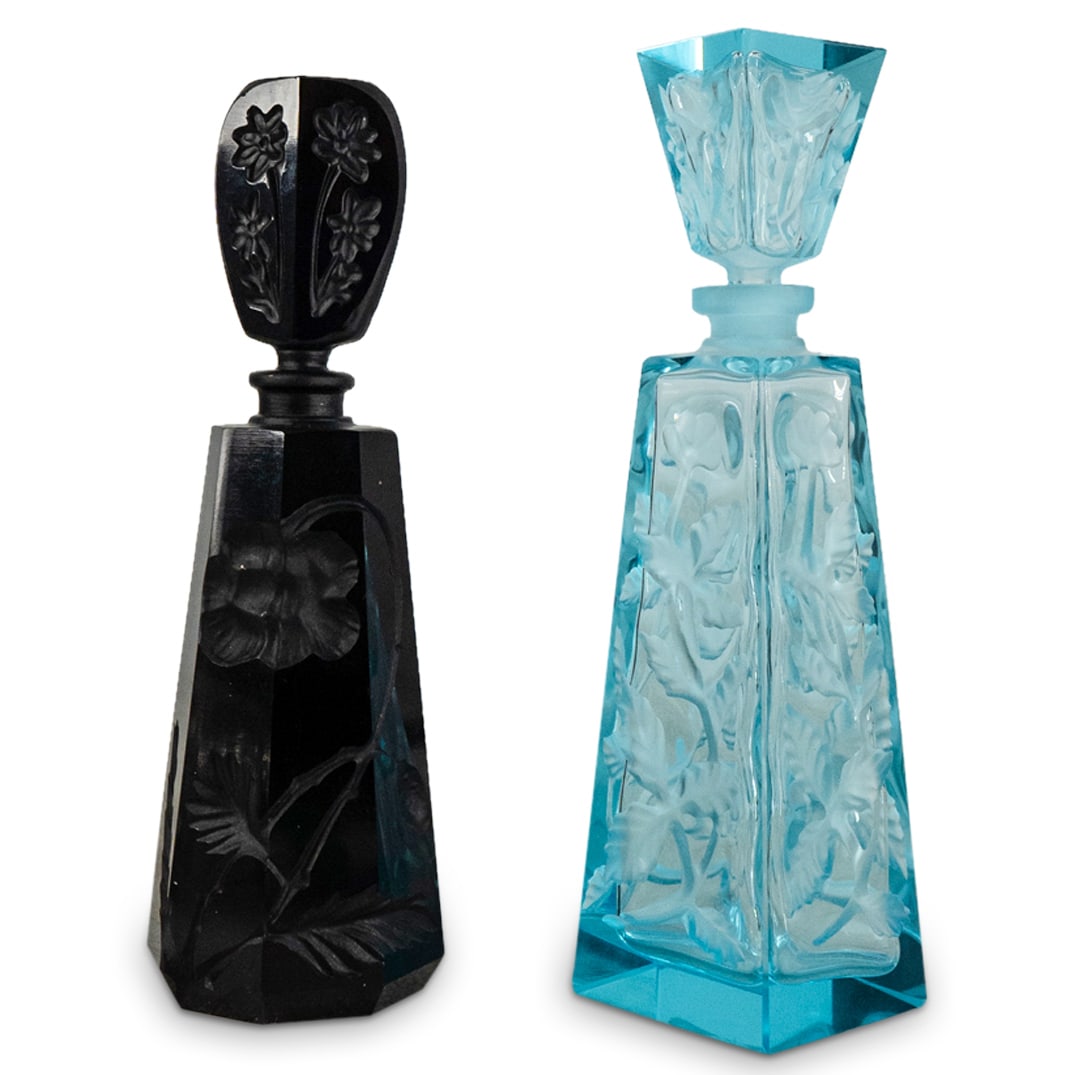 (2 Pc) Vintage Glass Perfume Bottles Grouping Set (1 of 6)