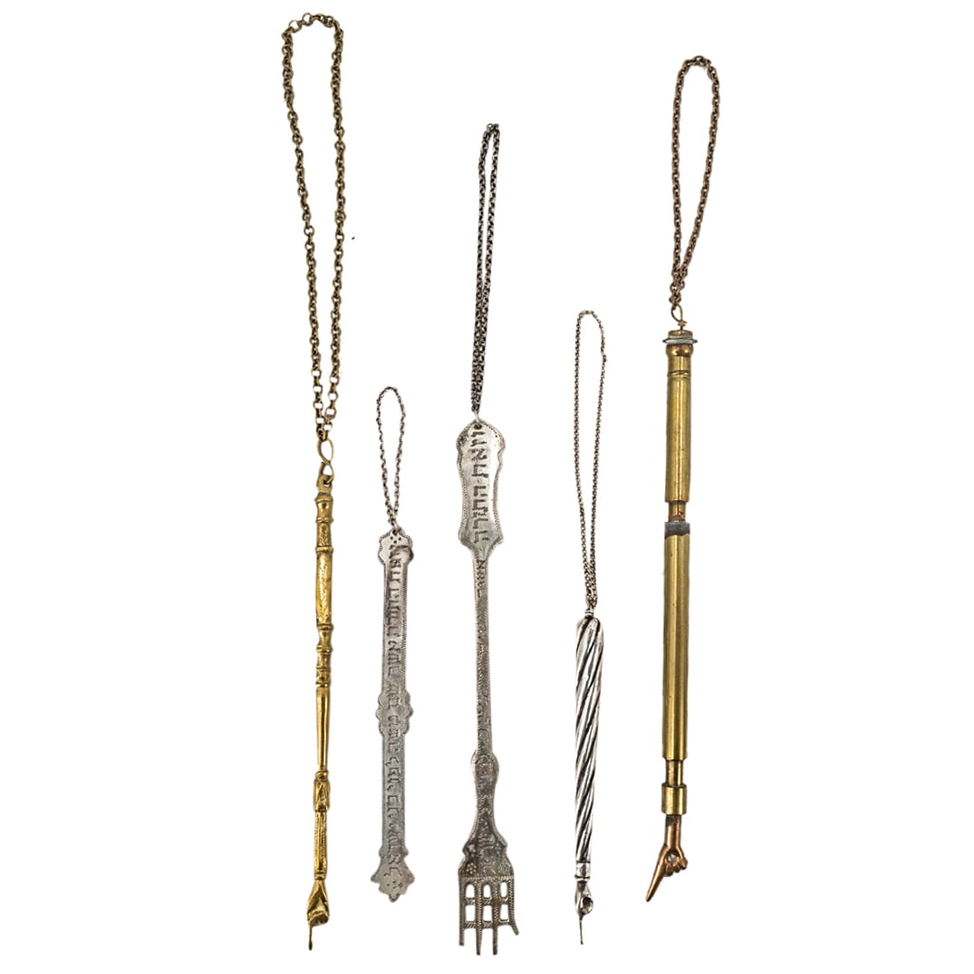 (5 Pc) Silver & Mixed Metal Torah Items (1 of 11)