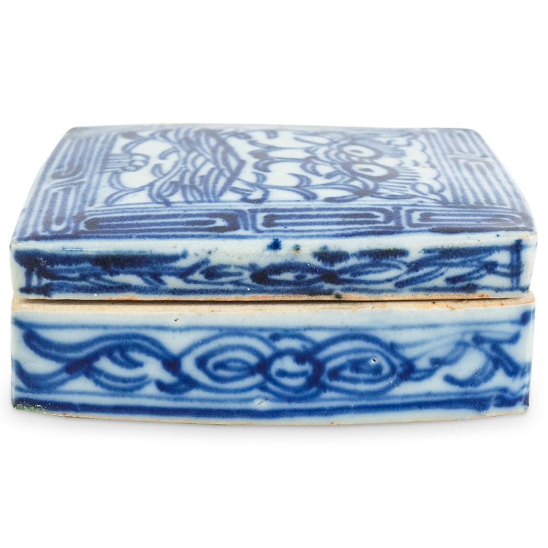 Antique Chinese Blue & White Porcelain Box (1 of 4)