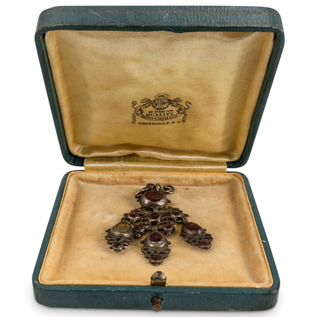 18th Cent. Georgian Silver & Garnet Pendant (1 of 3)