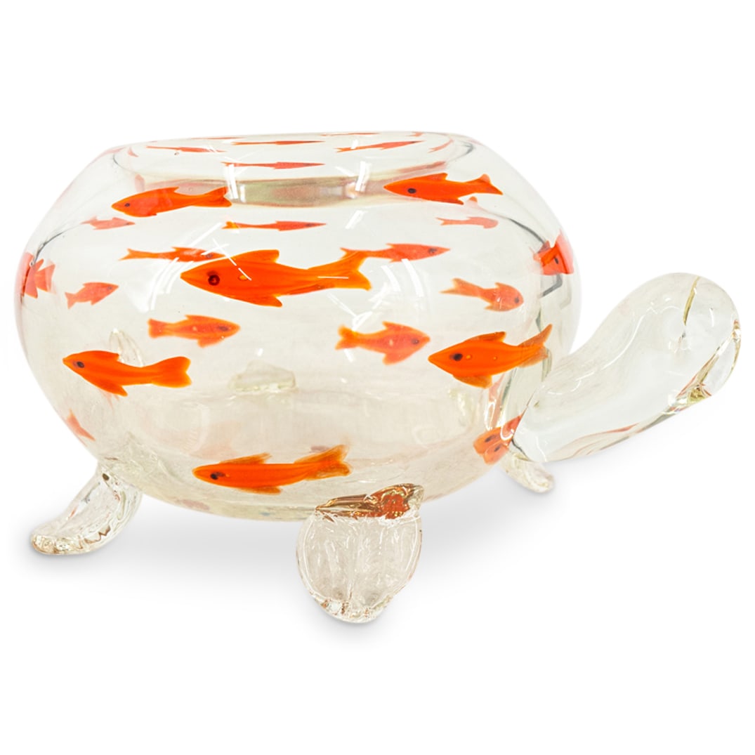 Vintage Italian Murano Handblown Turtle And Goldfish Bowl (1 of 6)