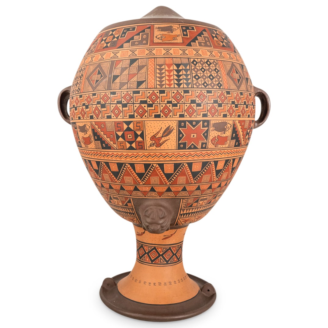 Peruvian Ceramic Amphora Form Vase (1 of 5)