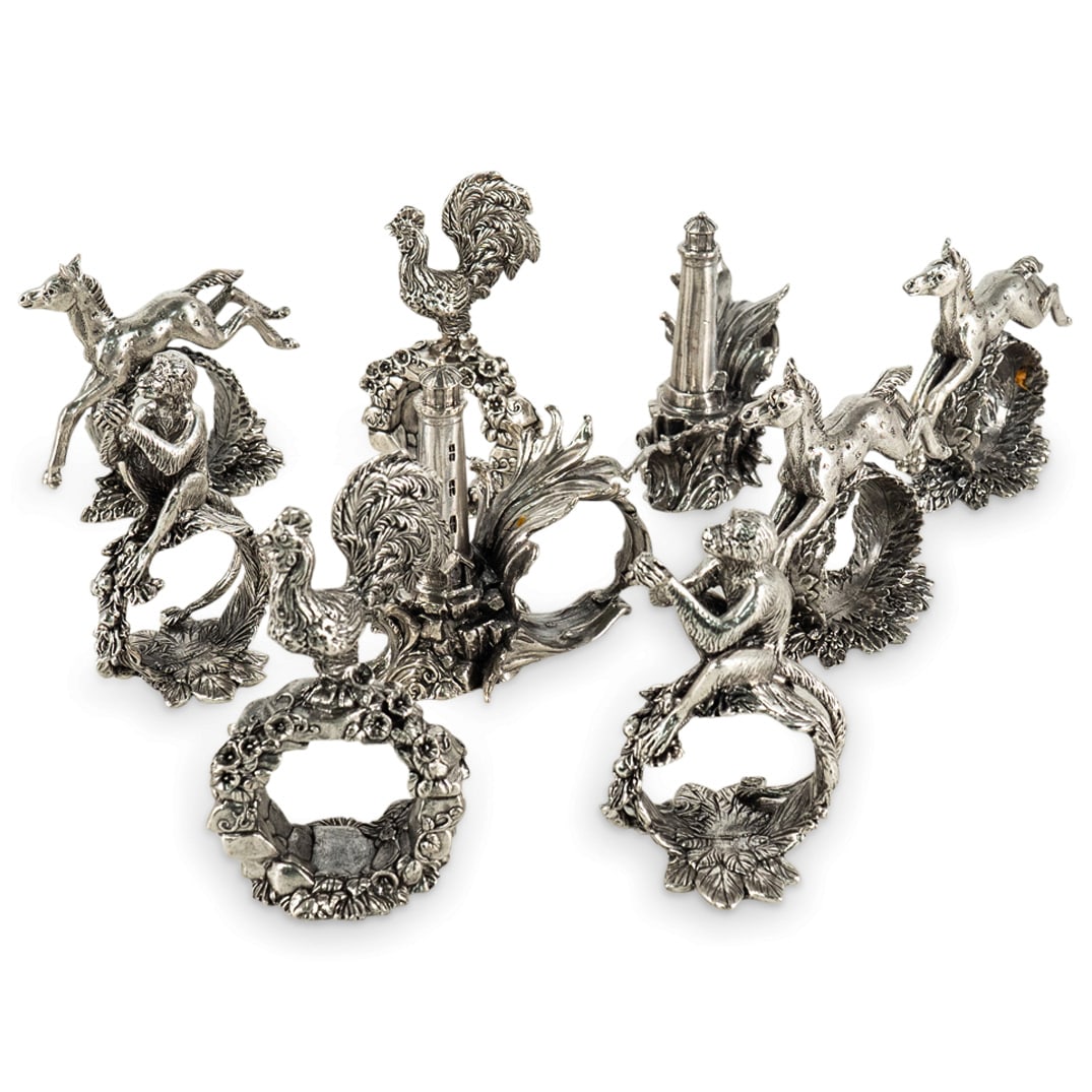 (9 Pc) Reed & Barton "1824 Collection" Silver Plated Napkin Rings (1 of 10)