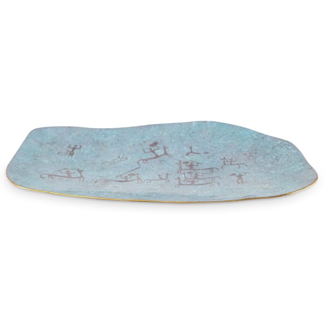 Vintage Swedish W.A. Bolin Enamel Brass Footed Dish (1 of 5)