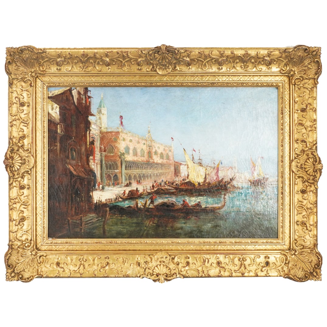 Felix Ziem Attrib. French (1821-1911) Venetian Oil on Canvas Painting (1 of 6)
