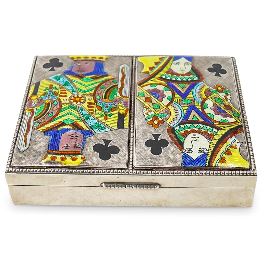 Sterling & Enamel Playing Card Box (1 of 6)