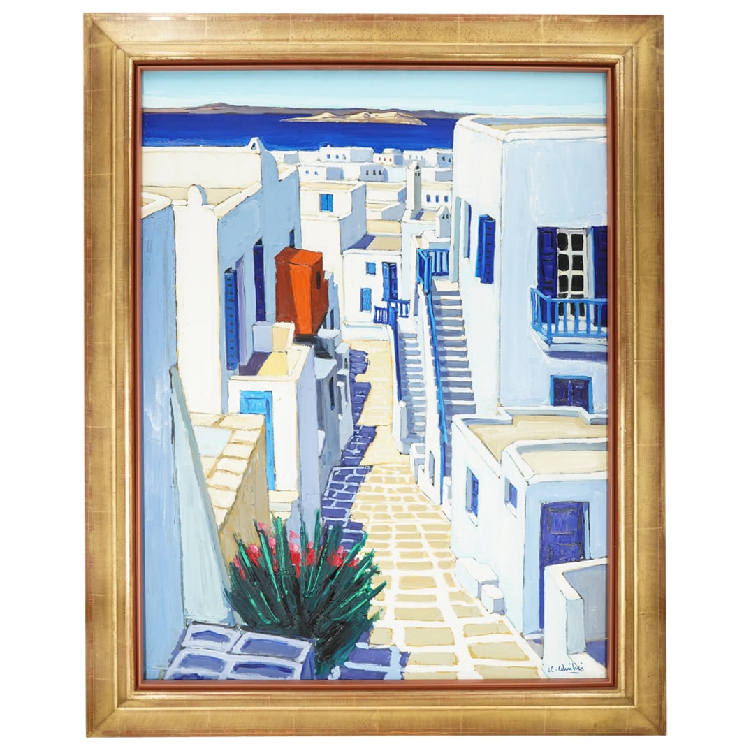 Jean Claude Quilici (b. 1941) "Ruelle Dans Mikonos" Oil On Canvas (1 of 10)